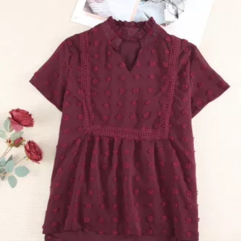 ♥️New Swiss dot babydoll top